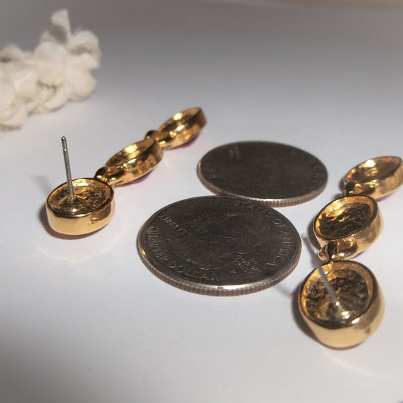 Red and Gold Earrings Long Drop Dangle Jewelry Woman Girl Fashion Accessory A282 - Picture 6 of 6